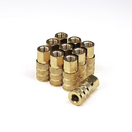 Primefit 6 Ball ARO Coupler Brass 1/4" x 1/4" Female NPT 10PCS AC1414FB6-B10-P